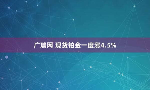 广瑞网 现货铂金一度涨4.5%