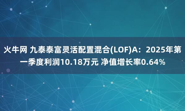 火牛网 九泰泰富灵活配置混合(LOF)A：2025年第一季度利润10.18万元 净值增长率0.64%